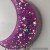 Glowie Beaded Decor Moon Purple Violet Silver Holo Sparkles