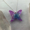 Purple Blue and White Opal Glowie Butterfly Pendant