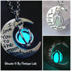 Love You to the Moon and Back Crescent Orb Glowing Necklace