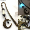 Crescent Moon Glow Lantern Victorian Bookmark