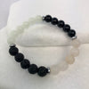 Black and White Jade Lava Beaded Glowie Bracelet