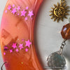 Glowie Beaded Decor Moon #11 Orange Pink Stars