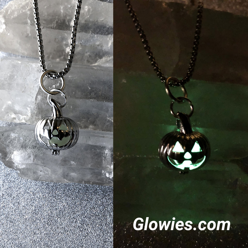Jack O Lantern Pumpkin Glow Locket ® Necklace