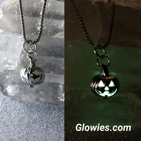 Jack O Lantern Pumpkin Glow Locket ® Necklace