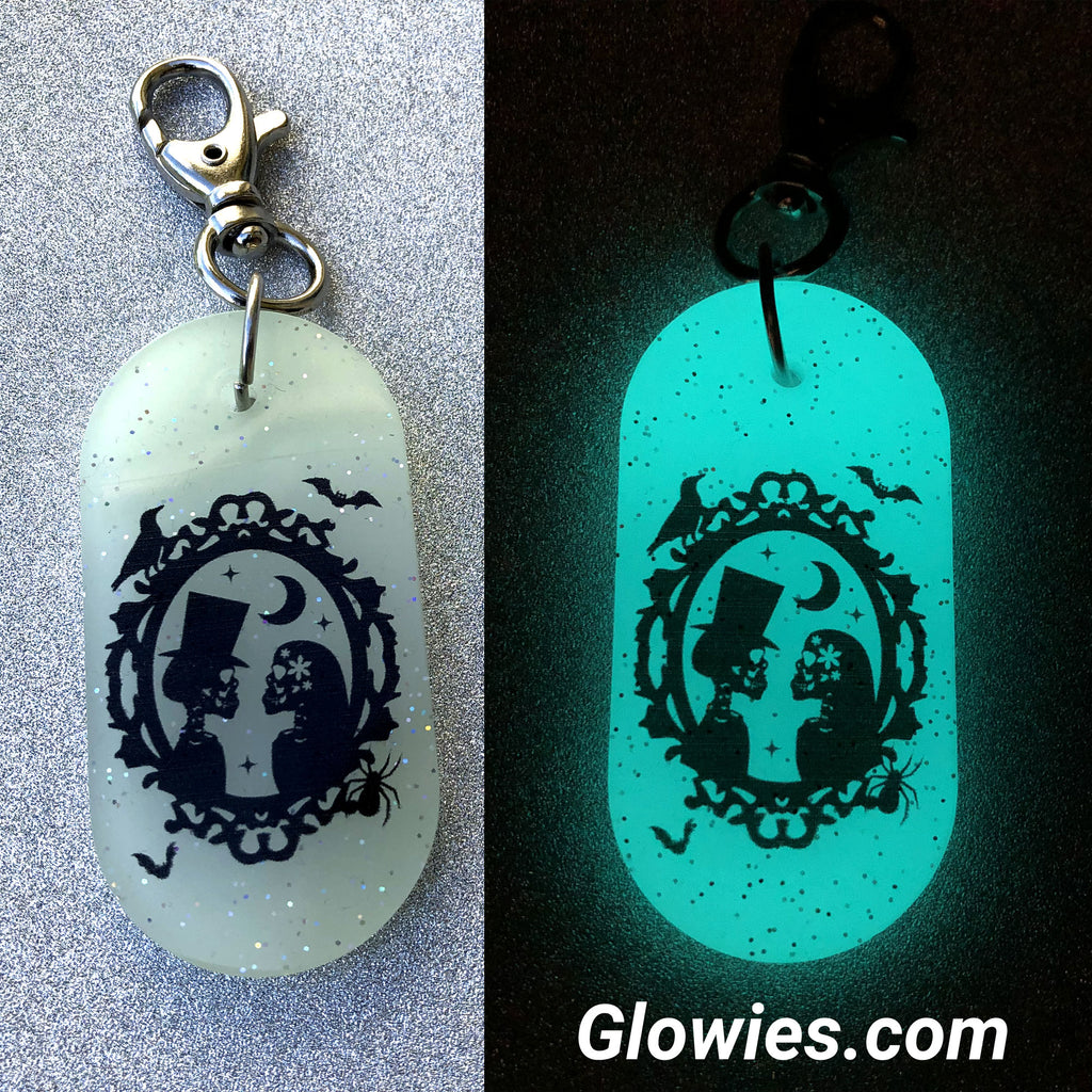 Halloween Honeymoon Bride & Groom Glow in the dark Key Chain