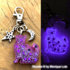 Glitter Kitty Glow in the dark Cat Purse Charm Key Chain