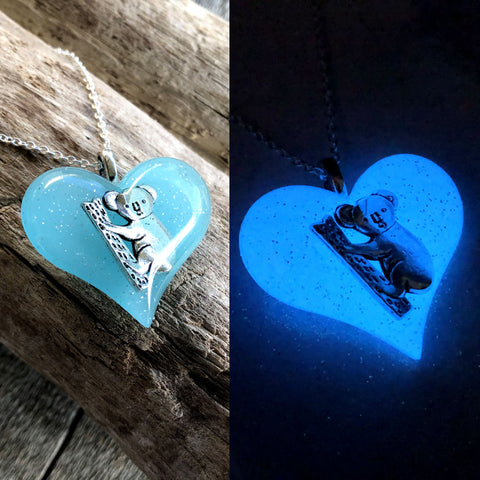 Koala Heart glow in the dark Necklace