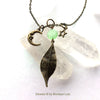 Antiqued Glow Glass Leaf in the Moonlight Necklace
