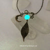 Antiqued Glow Glass Leaf in the Moonlight Necklace