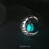 Love You to the Moon and Back Crescent Orb Glowing Necklace