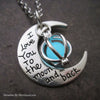 Love You to the Moon and Back Crescent Orb Glowing Necklace