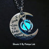 Love You to the Moon and Back Crescent Orb Glowing Necklace