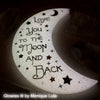 5" Love You To The Moon And Back Glow in the dark Wall Decor