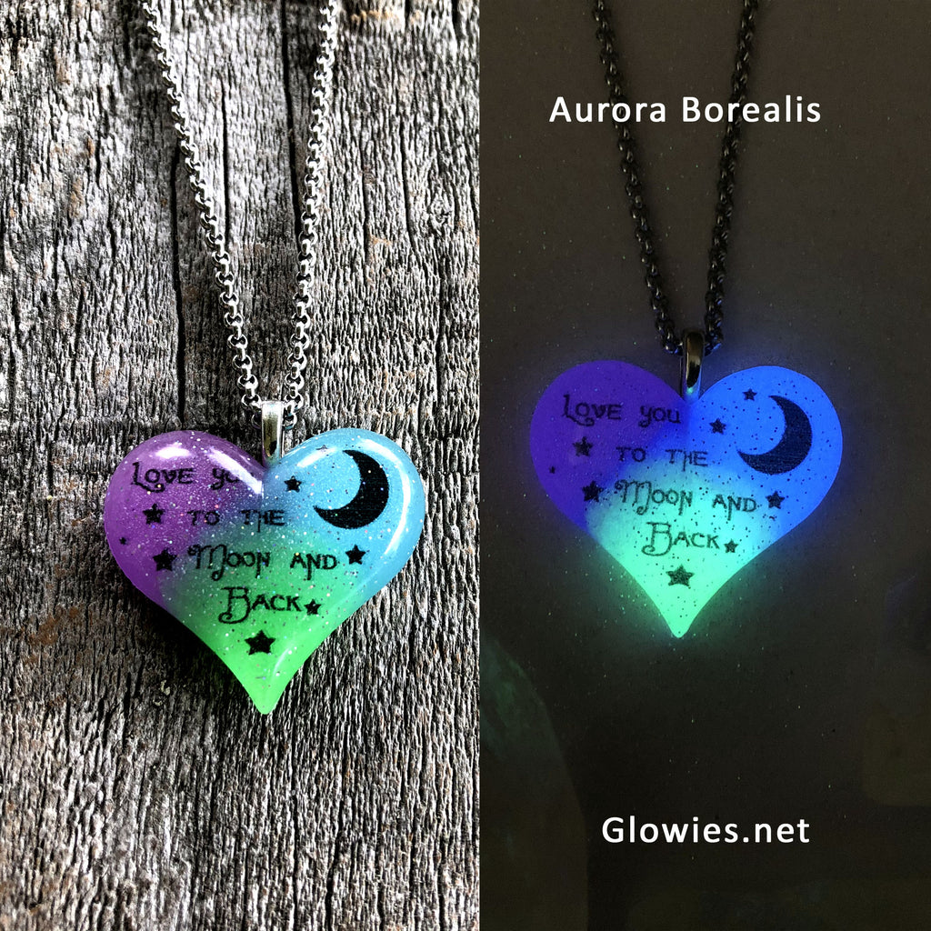 Glowies Glow Jewelry Art & Decor - Lula Heart Unicorn Glow in the dark  Necklace