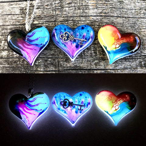 Lula Heart Style Batch #12 - Pink Purple Flame Rainbow & Key