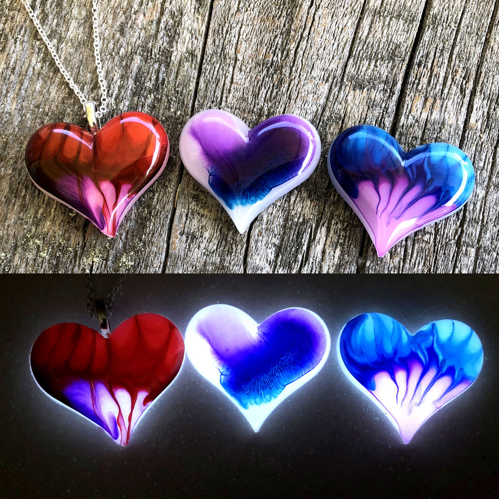 Lula Heart Style Batch #15 - Crimson Drip Purple Blue Flame