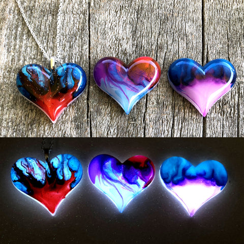 Lula Heart Style Batch #17 - Red Splatter Flame Aurora Borealis Smoke