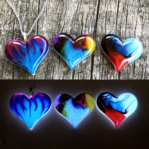 Lula Heart Style Batch #18 - Pink Blue Drip Aurora Borealis Stain Swirl