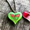 Lula Heart Style Batch #27 - Silver Butterfly Heart Aurora Borealis Flower Garden
