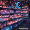 Aqua Purple Glow Moon Sun Catcher Rain Drop Mobile