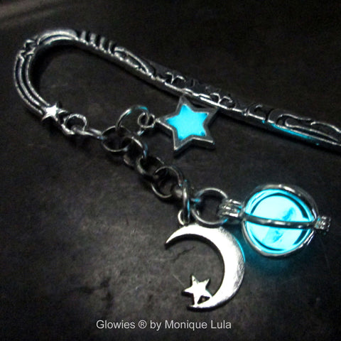 Glowing Moon & Stars Victorian Bookmark