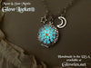 Moon and Star Necklace Glow Locket® Silver Vintage Filigree