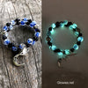 Moon and Stars Glowing Galaxy Beaded Bracelet