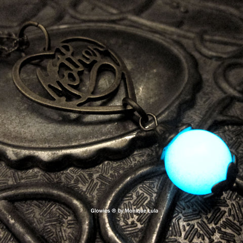 Mothers Day Glowing Orb Mom Necklace Antiqued Bronze