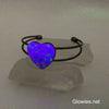 Glow Glass Heart Cuff Bracelet