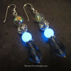 Crescent Moon Glow Glass Earrings With Sterling Silver Hooks