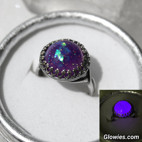 Round Opal Glow Stone Ring