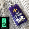 New Orleans Second Line Glow in the dark Gold Metallic Purse Charm Key Chain
