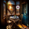 Stained Glass Rose Sun Catcher Glow Decor