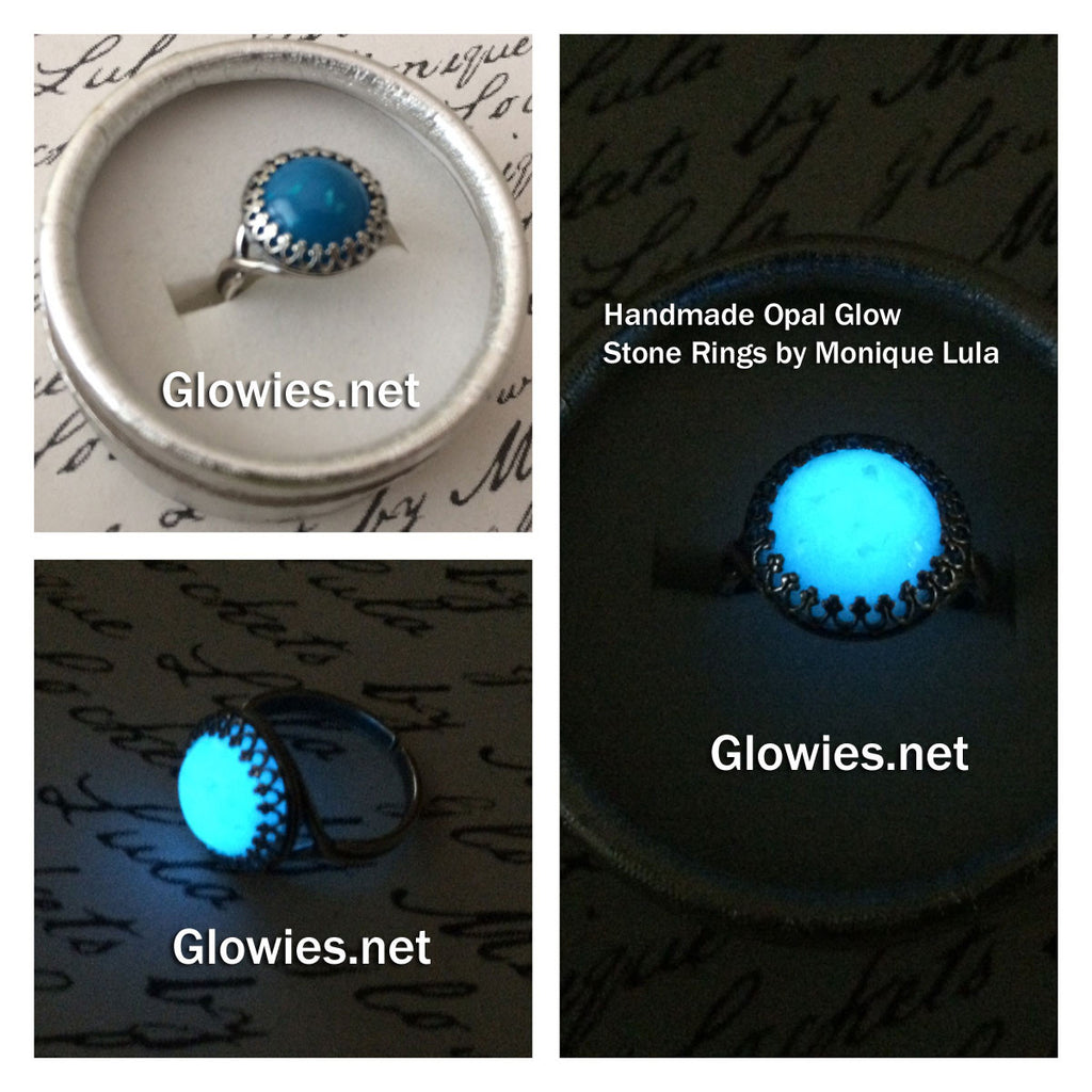 Glow Stone Rings Glowies Glow Jewelry Art & Decor - Round Opal Glow Stone Ring