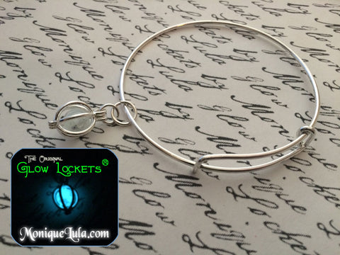 Glowing Orb Glow Locket Adjustable Bangle Bracelet