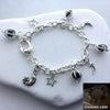 Outer Space Galaxy Glow Glass Link Charm Bracelet