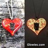 Owl Heart Glow in the dark Necklace