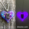 Owl Heart Glow in the dark Necklace