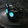 Stainless Steel Owl Ring with Glowing Eyes