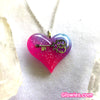 Lula Heart with Key Inside Glow in the dark Necklace