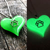 Paw Heart Glow in the dark Necklace