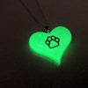 Paw Heart Glow in the dark Necklace