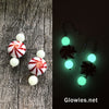 Glass Pepperming Glow Glass Earrings