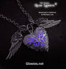 Flying Heart Glow Locket ® with Rose Wings Necklace