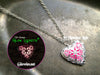 Pink Heart Glow Locket ® Silver Plated Filigree