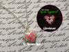 Pink Heart Glow Locket ® Silver Plated Filigree