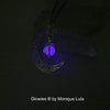 Violet Crescent Moon Glowing Orb Necklace Purple Glow