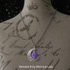 Violet Crescent Moon Glowing Orb Necklace Purple Glow