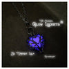 Gun Metal Ultra Violet Purple Frozen Glowing Heart Necklace