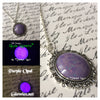 Purple Glowing Opal Victorian Round Necklace